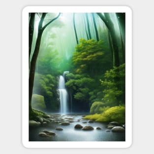 forest waterfall Sticker